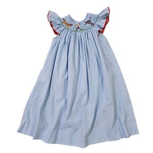 Light blue mom & me Smocked circus design dress 3t